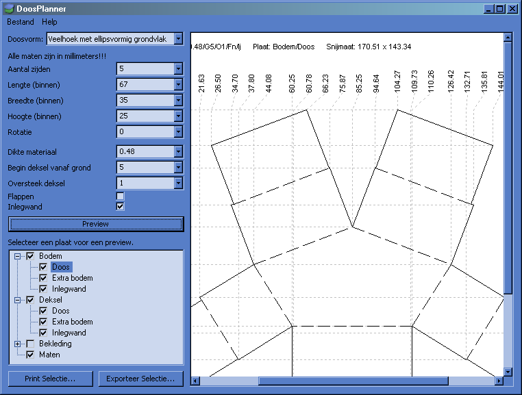 Voorbeeld van een veelhoek op basis van een ellips